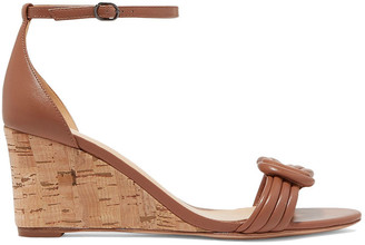 Alexandre Birman Vicky Knotted Leather Wedge Sandals