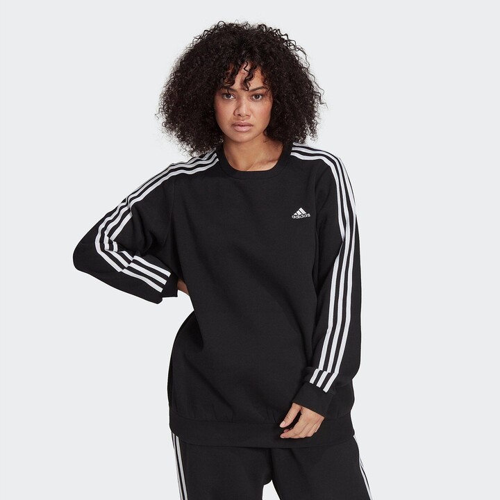 adidas Women's Essentials 3-Stripes Fleece Crewneck Sweatshirt (Plus Size)  - ShopStyle