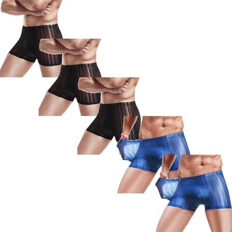 Mens Underwear Briefs Men'S Summer Thin Transparent Ice Silk Boxers  Breathable Men Waist Non-Trace Pants Underwear