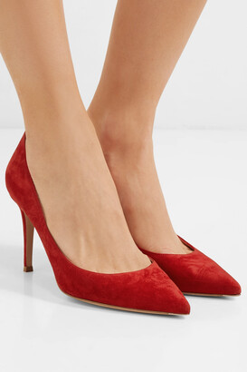 Gianvito Rossi 85 Suede Pumps - Red