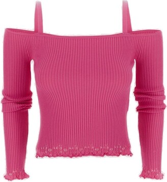 Regret Nothing Off-Shoulder Sweater Top - Pink – Piin