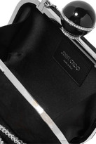 Thumbnail for your product : Jimmy Choo Cloud Crystal-embellished Suede Clutch - Black