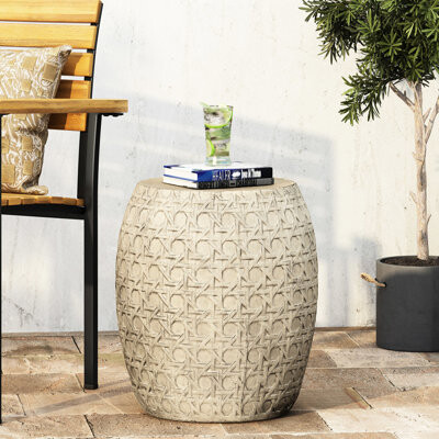 East Urban Home Outdoor Concrete Sideboard, Lightweight, Bohemian Flair, No Assembly Antique Yellow Table, Design, Hassle