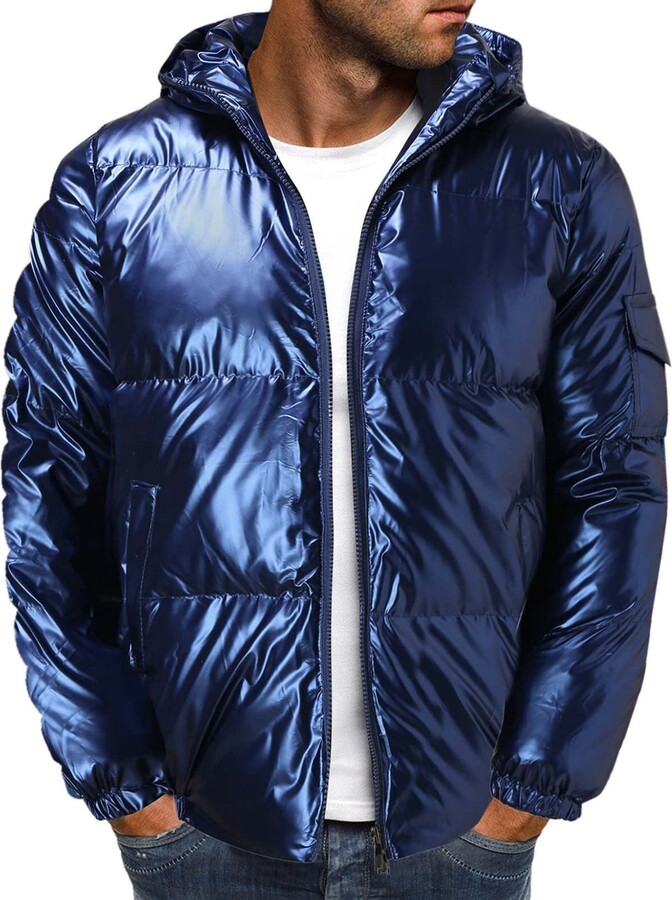 Casual Warm Winter Slim Fit Zipper Coat Outwear Lightweight OMINA Mens Down Jacket with Hood 