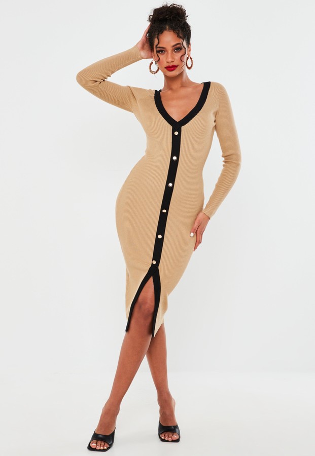 petite button through dress