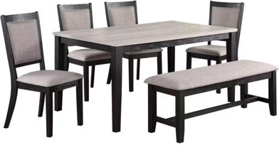 One Allium Way Contemporary 6-Piece Dining Set With Solid Wood And Upholstered Seats Ideal For Spacious Homes And Elegant Dining Experiences