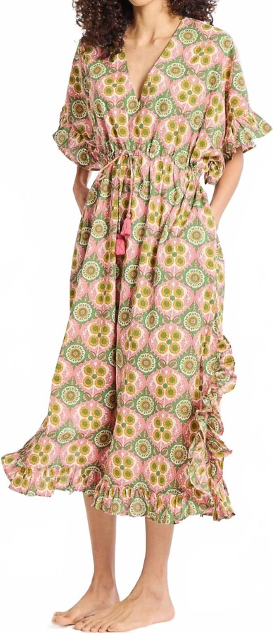 MILLE Eden Caftan Midi Dress In Yucatan