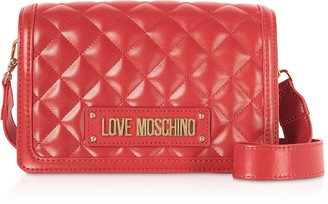 Love Moschino Quilted Eco-leather Signature Crossbody Bag
