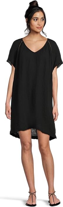 Michael Stars Sky Mini Dress Women's Dress Black : SM (US 4-6), Cotton