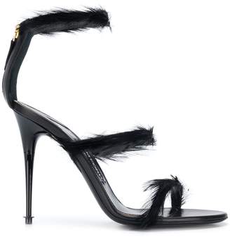 Tom Ford feather strap sandals