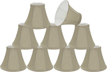Aspen Creative Corporation 5" H Sateen Textured Fabric Bell Lamp Shade ( Clip On ) in Cream