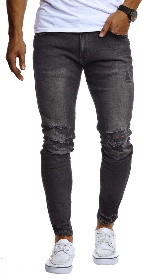 Leif Nelson Men's Jeans Trousers Pants LN-9145 Black W31/L32 - ShopStyle