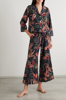 Thumbnail for your product : Desmond & Dempsey + Net Sustain Soleia Printed Organic Cotton-voile Pajama Set - Navy