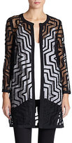 Thumbnail for your product : Milly Aztec Textured Sheer Jacket