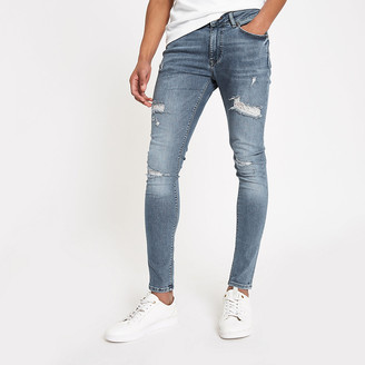 mens spray on ripped jeans