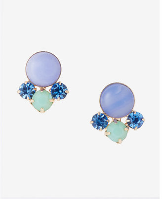 Express multi color stone cluster stud earrings