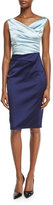 Thumbnail for your product : Talbot Runhof Colly Colorblock Ruched Cocktail Dress, Azur/Majestic