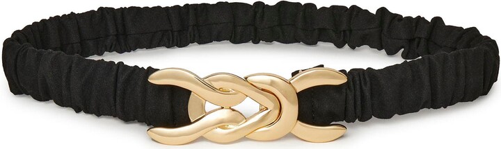 Lele Sadoughi Jet Biltmore Buckle Belt