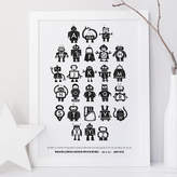 Thumbnail for your product : Little Ink Personalised Children's Robot Alphabet Print