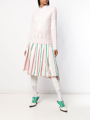 Thom Browne 4-Bar Open Stitch Light Pink Pullover