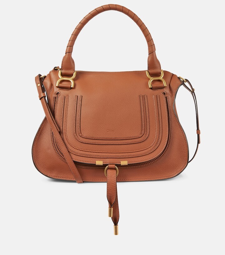 Chloé Marcie Suede & Leather Satchel in Brown Womens Bags Satchel bags and purses Save 6% 