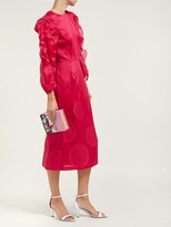 Thumbnail for your product : Carolina Herrera Polka-dot Fil-coupé Silk-blend Dress