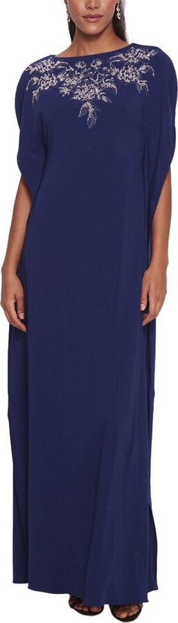 Marchesa Notte Lightweight Crepe Kaftan Gown