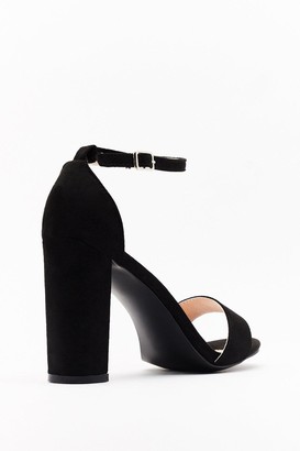 Nasty Gal Womens In Our Strappy Place Faux Suede Block Heels - Black - 8