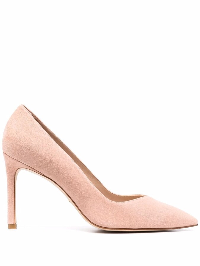 pale pink suede heels