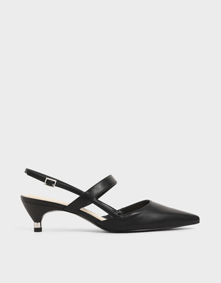Black Kitten Heel Slingback Shoes | Shop the world’s largest collection ...