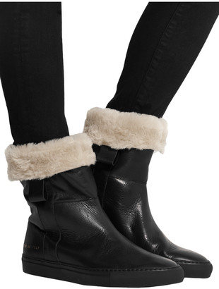 Common Projects Sherpa faux shearling-lined leather ankle boots