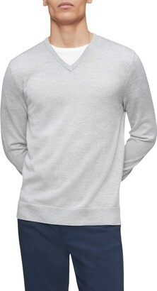 Calvin Klein Men's Solid V-Neck Merino Sweater