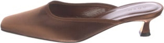 DÔEN Satin Mules Brown Square-Toes Lace-Up Closure at Sides