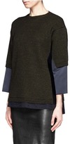 Thumbnail for your product : Nobrand Lace hem satin trim wool-alpaca sweater