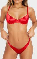 Thumbnail for your product : PrettyLittleThing Red Satin Thong