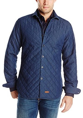 Stone Rose Men's Quilted Twill Long-Sleeve Overshirt