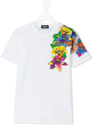 DSQUARED2 Kids - floral print T-shirt - kids - Cotton - 14 yrs