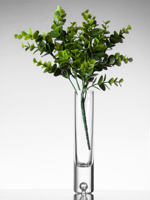 Barski Glass Bud Vase - Bubble Design in Base -