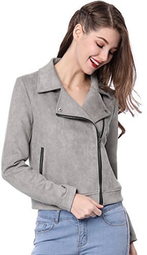 grey suede womens jacket