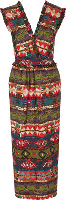 Stella Jean Tribal Print Cotton-blend Dress with Pockets