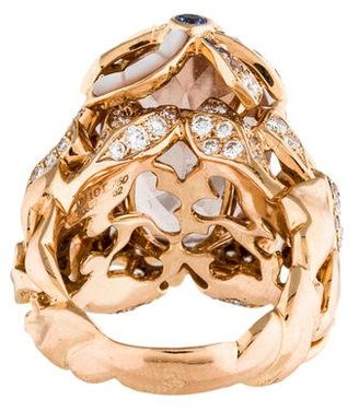 Christian Dior 18K Morganite, Sapphire and Diamond Gourmande Ring
