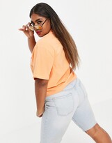 Thumbnail for your product : Collusion Plus crop short sleeve revere shirt in orange (part of a set)