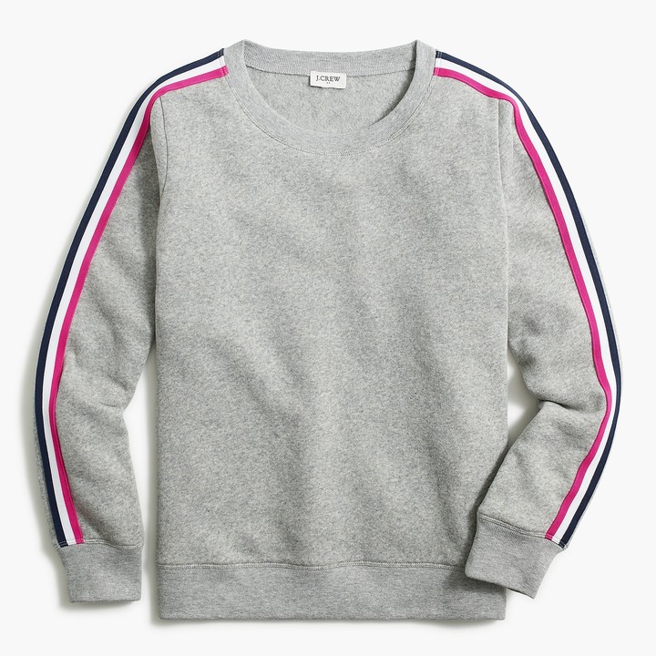 J.Crew Fleece sweatshirt with side stripe - ShopStyle