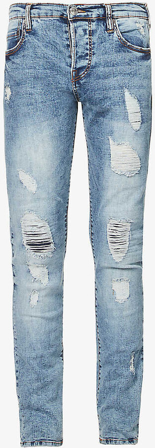 True Religion Rocco distressed skinny jeans - ShopStyle