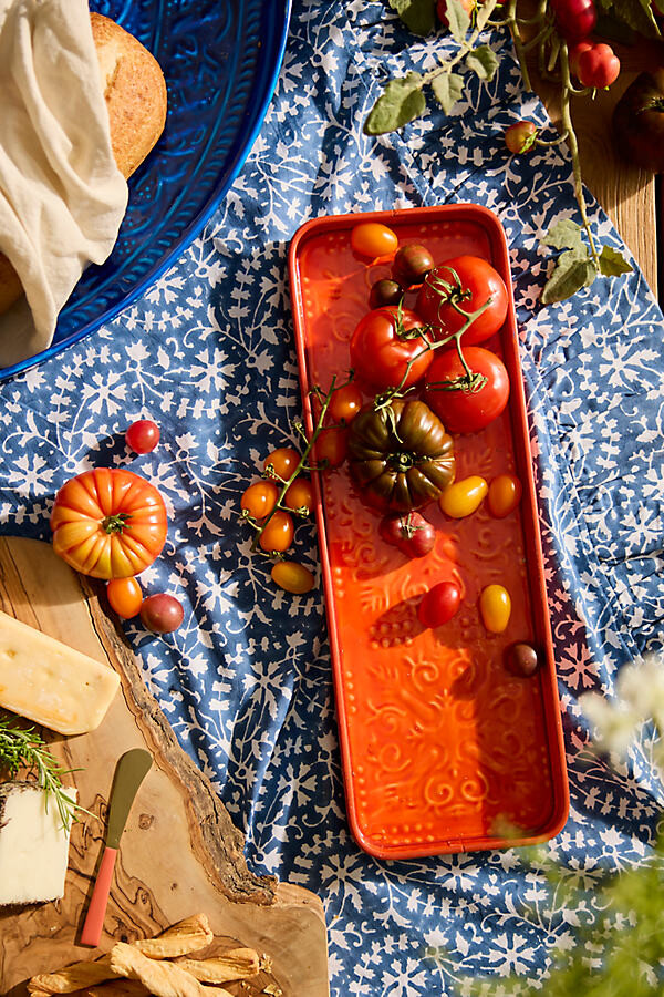 Patterned Enamel Rectangle Tray