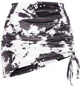 Thumbnail for your product : PrettyLittleThing Grey Velvet Tie Dye Ruched Side Skirt