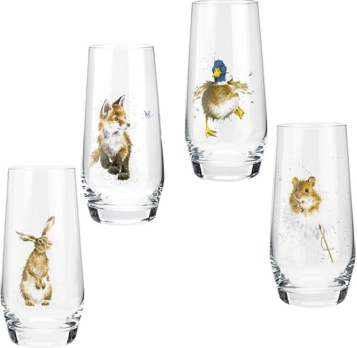 Royal Worcester Wrendale Designs Set Of 4 Hiballs