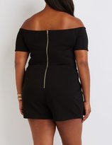 Thumbnail for your product : Charlotte Russe Plus Size Off-The-Shoulder Romper
