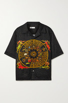 Thumbnail for your product : GmbH Luka Printed Satin Shirt - Black