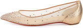 Thumbnail for your product : Christian Louboutin Body Strass Pointed-Toe Ballerina Flat, Poudre